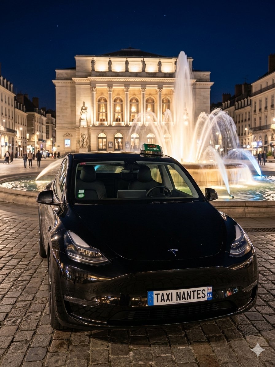 TPS Taxi Nantes — chauffeur Adel devant véhicule conventionné CPAM